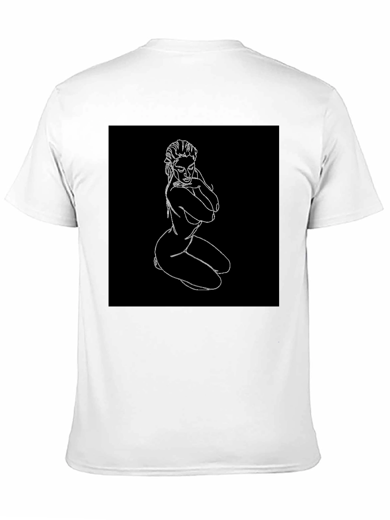 Line Art Graphic Tee - Black Cotton Shirt