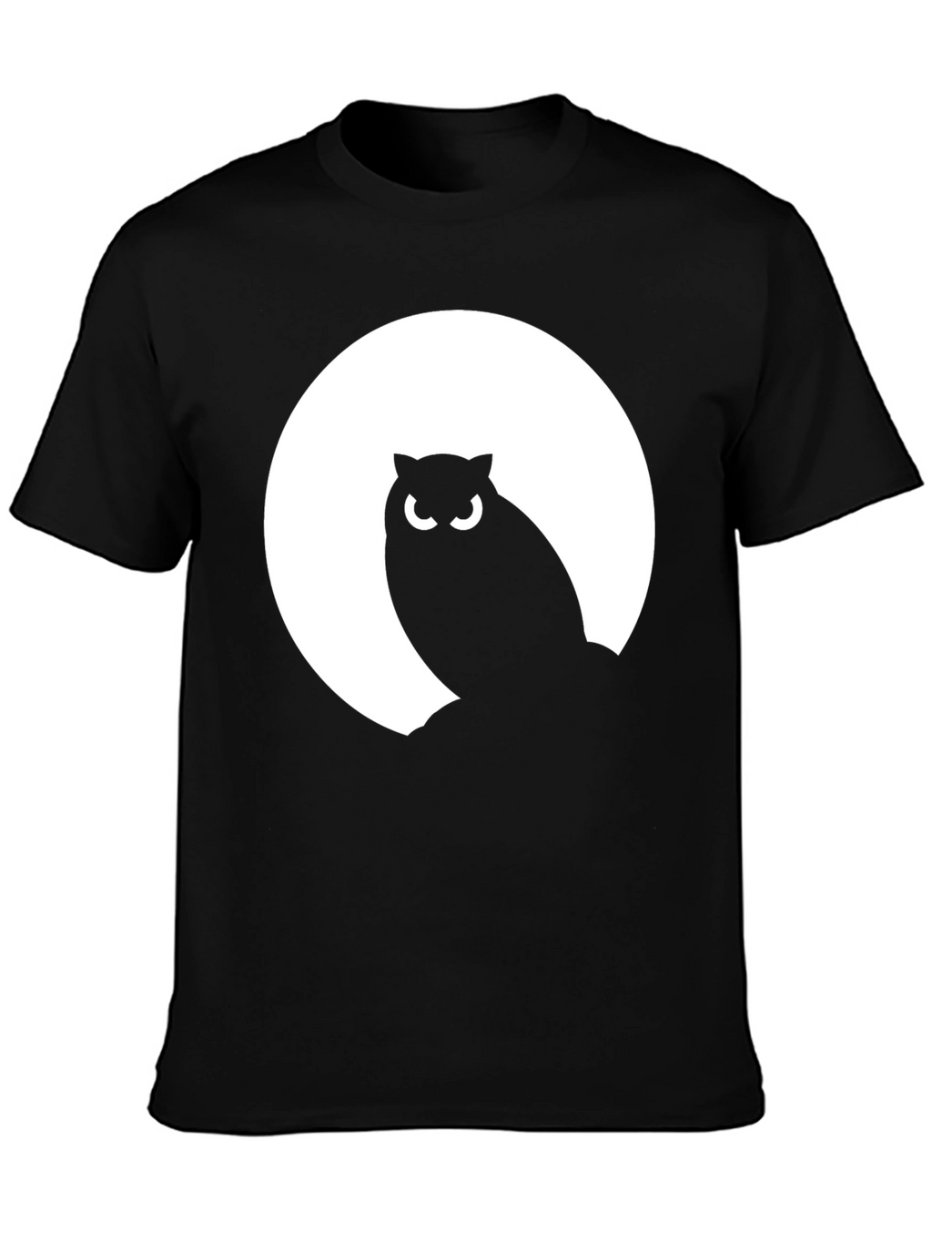 Owl Silhouette Moon Graphic Tee - Mens Black T-Shirt