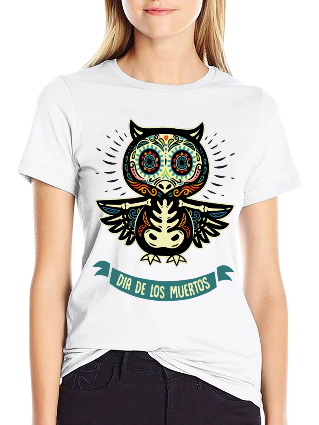 Dia de los Muertos Owl Skeleton T-Shirt