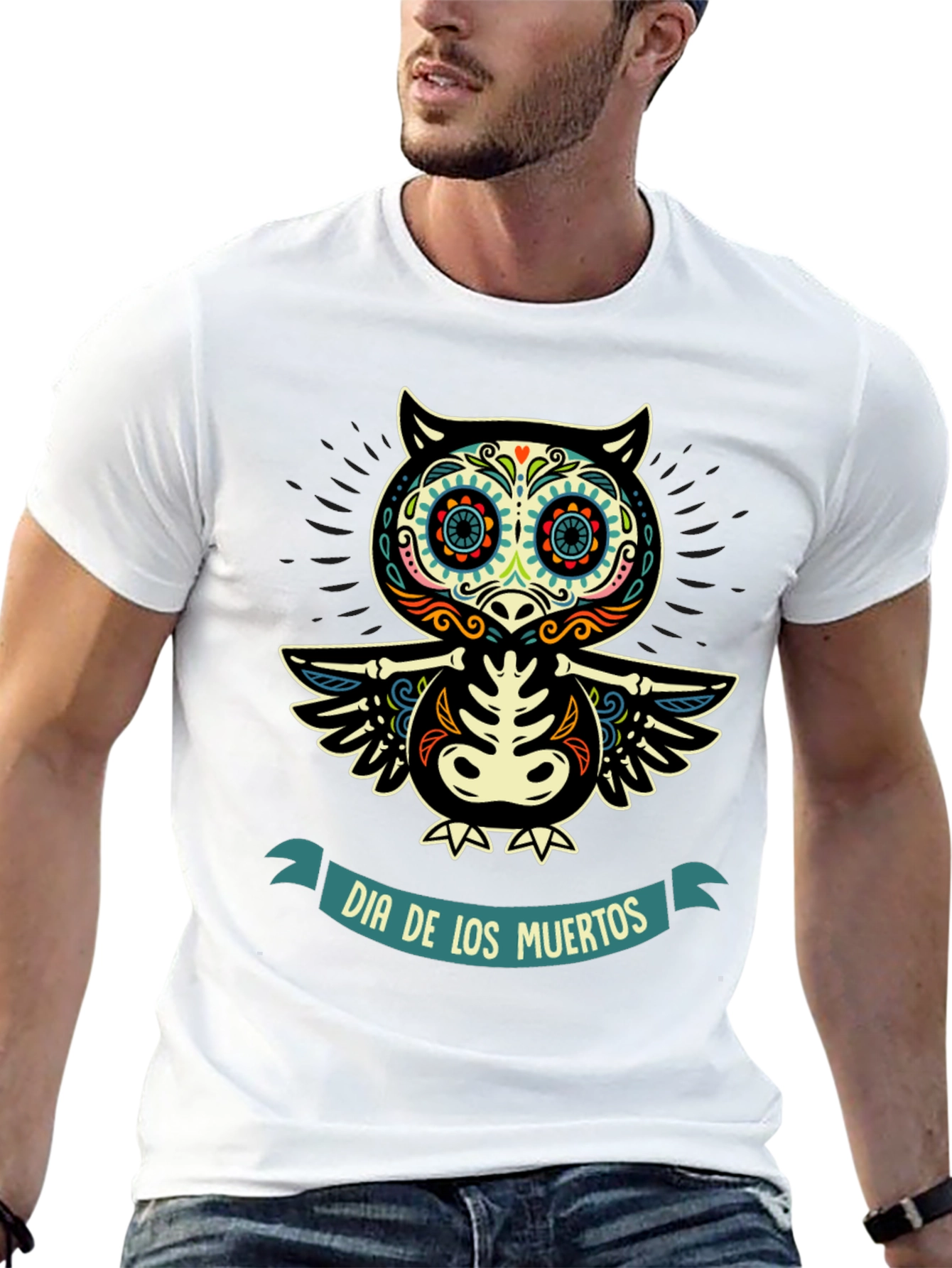 Dia de los Muertos Owl Skeleton T-Shirt