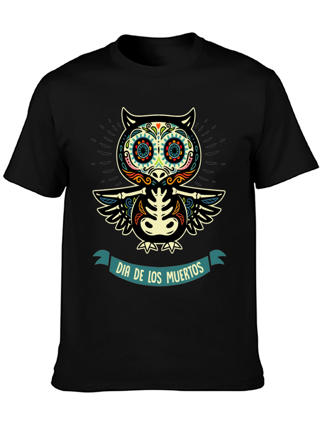 Dia de los Muertos Owl Skeleton T-Shirt