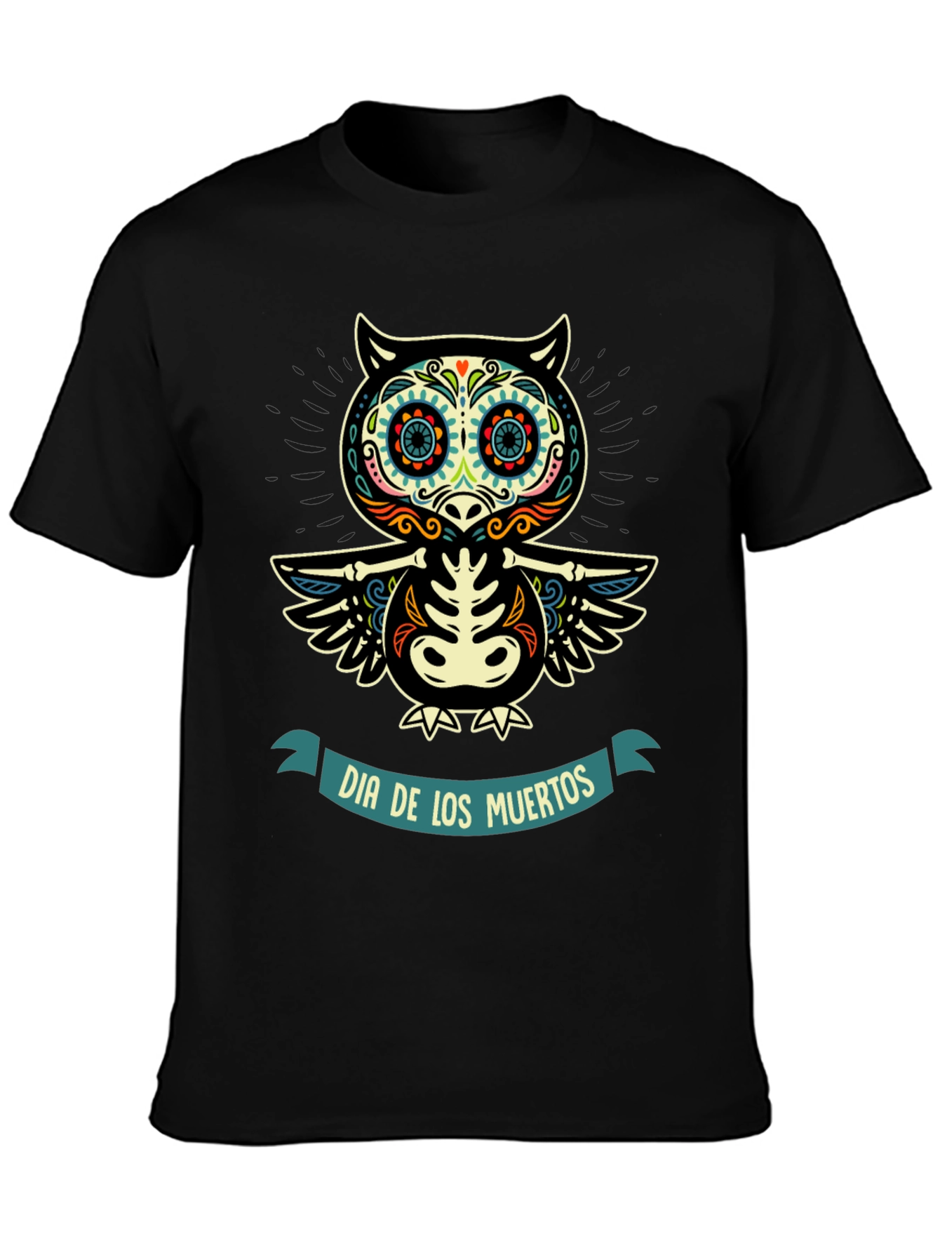 Dia de los Muertos Owl Skeleton T-Shirt