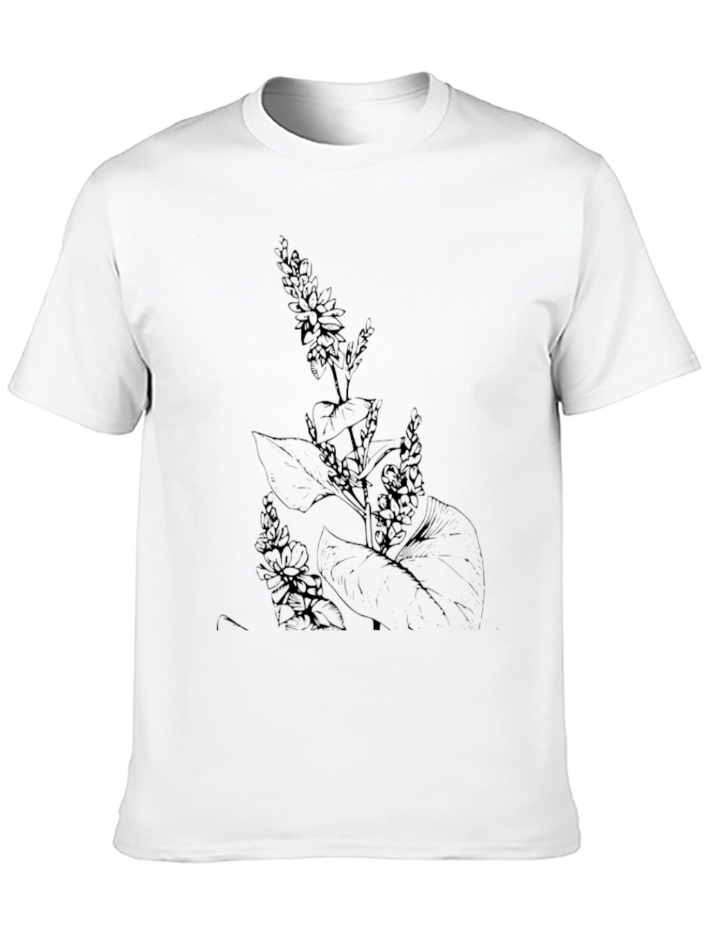 Botanical Print Black T-Shirt