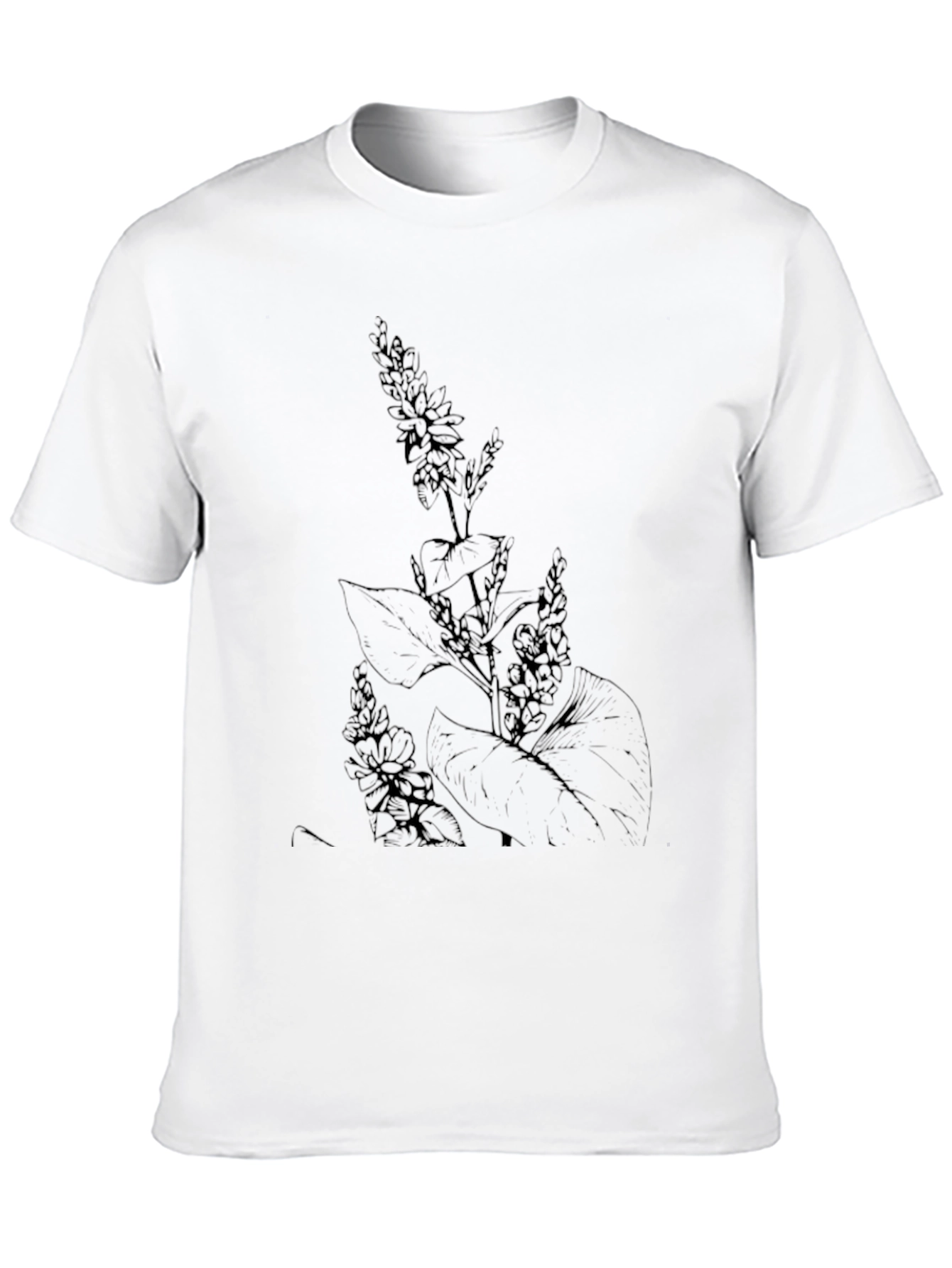 Botanical Print Black T-Shirt