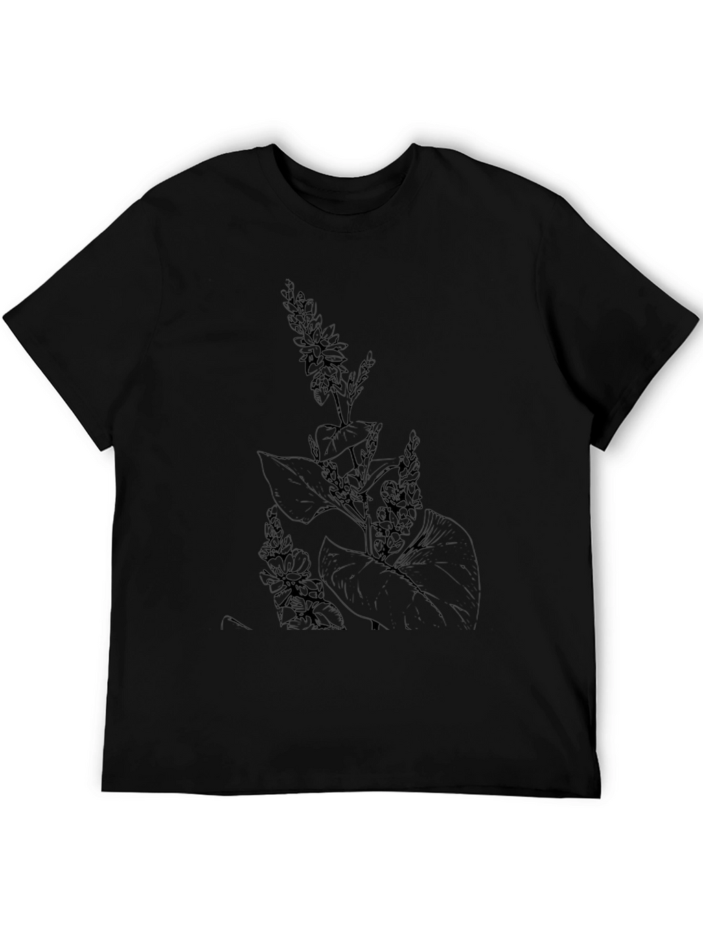 Botanical Print Black T-Shirt