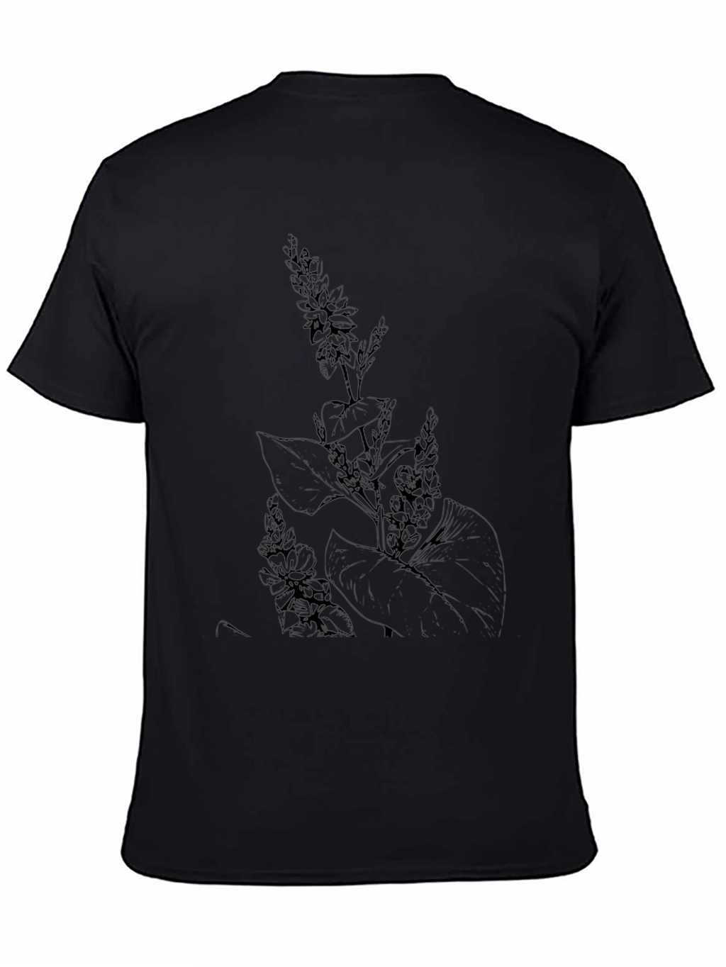 Botanical Print Black T-Shirt