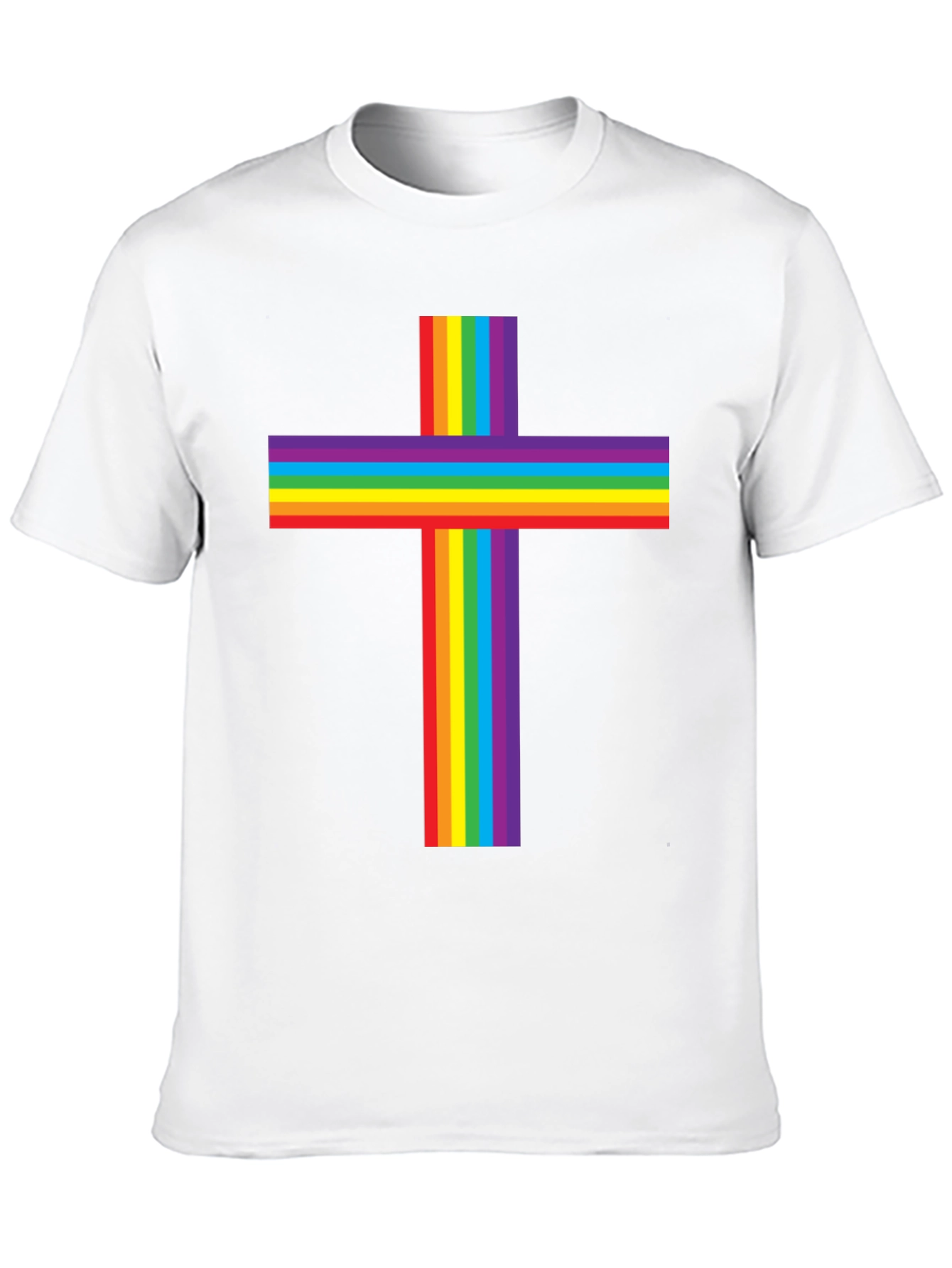 Rainbow Cross Graphic Tee - Pride & Faith