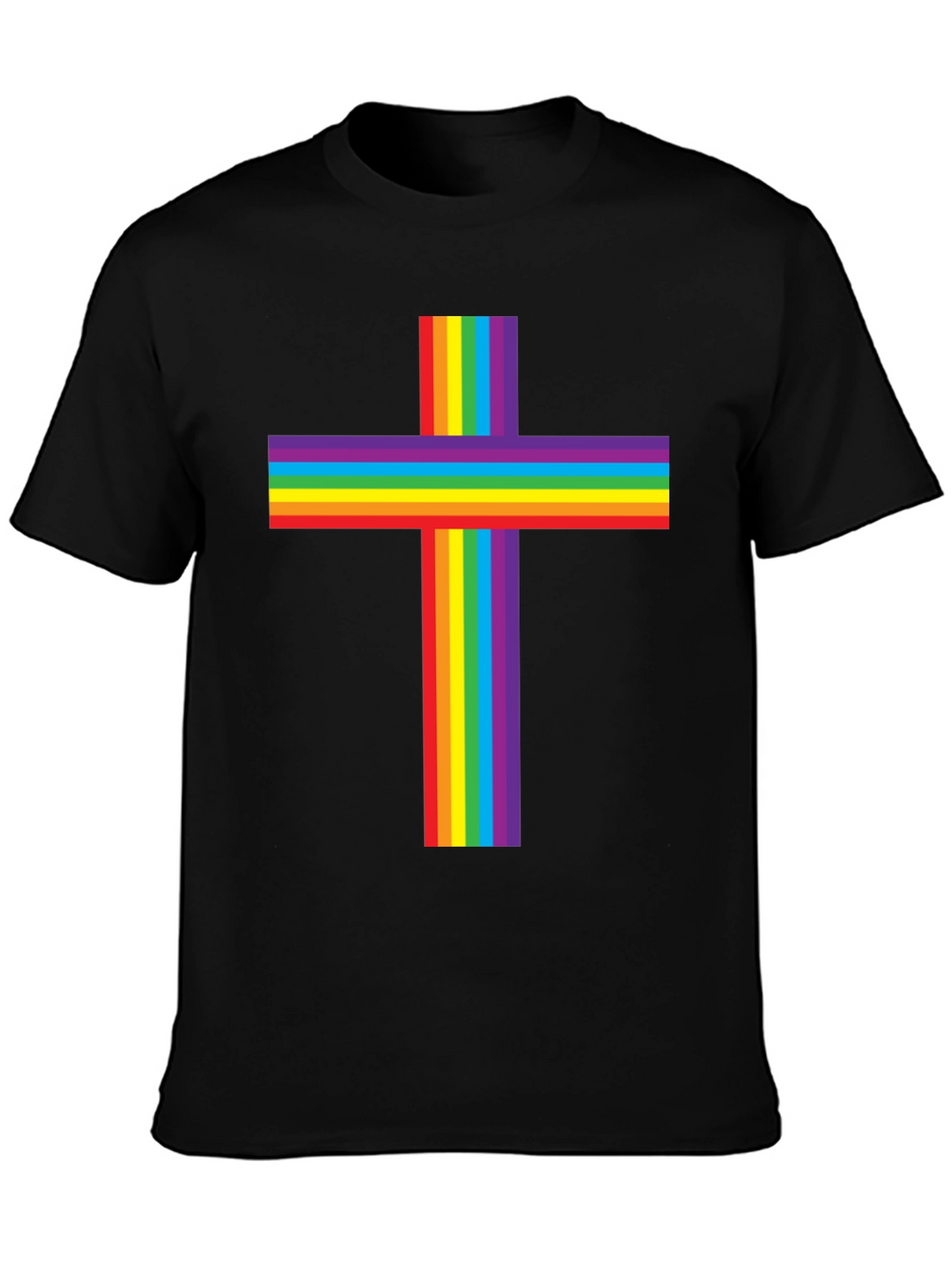 Rainbow Cross Graphic Tee - Pride & Faith