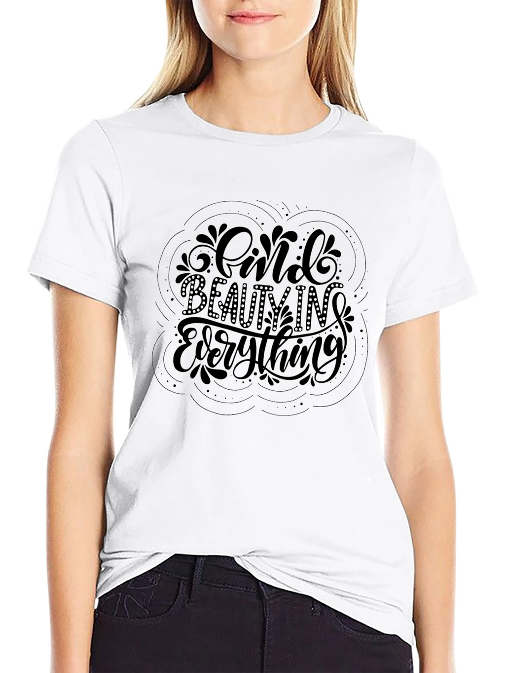 Find Beauty in Everything Black Graphic Tee