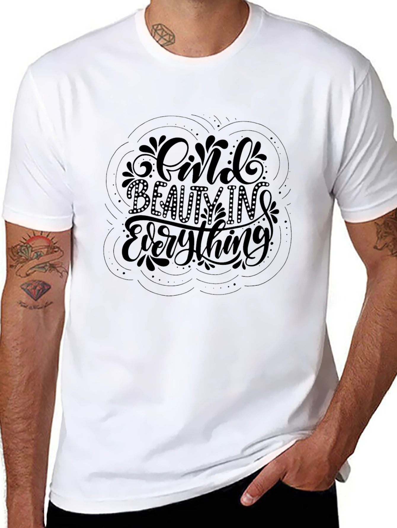Find Beauty in Everything Black Graphic Tee