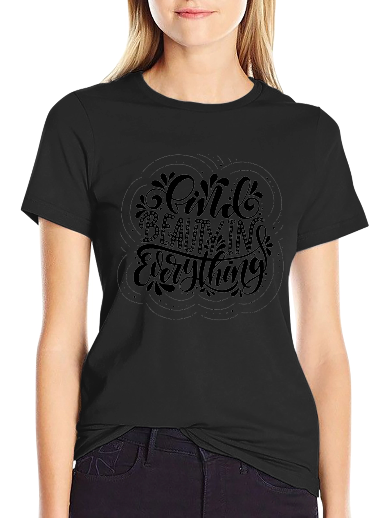 Find Beauty in Everything Black Graphic Tee