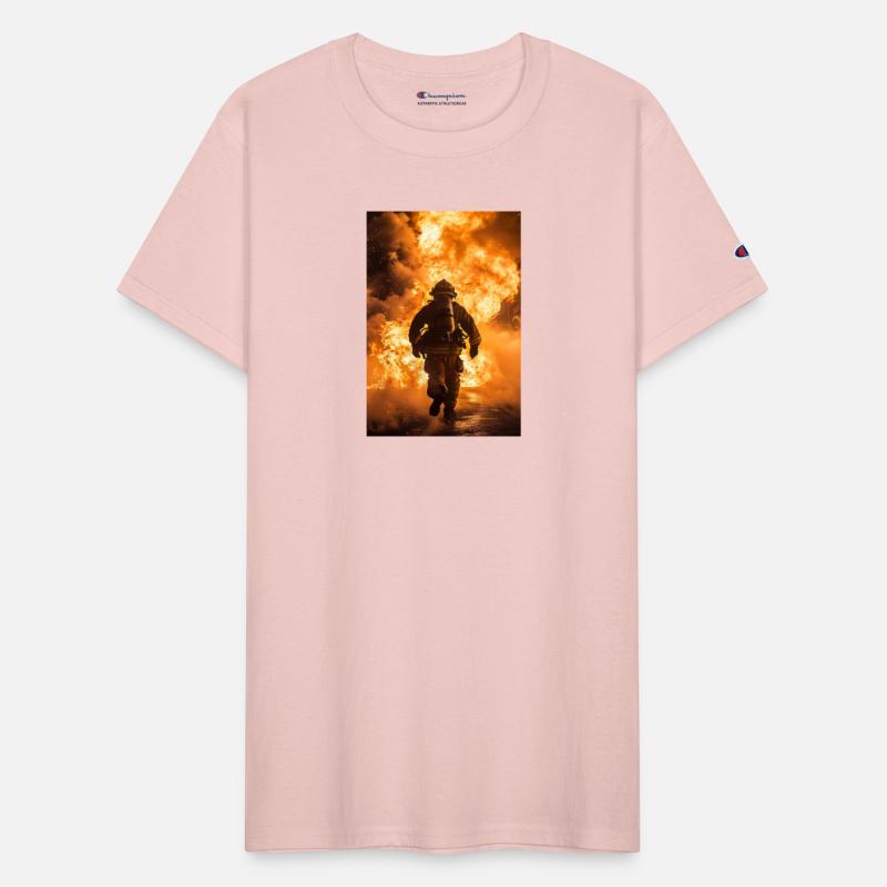 Firefighter in burning fire - Fire fighter head