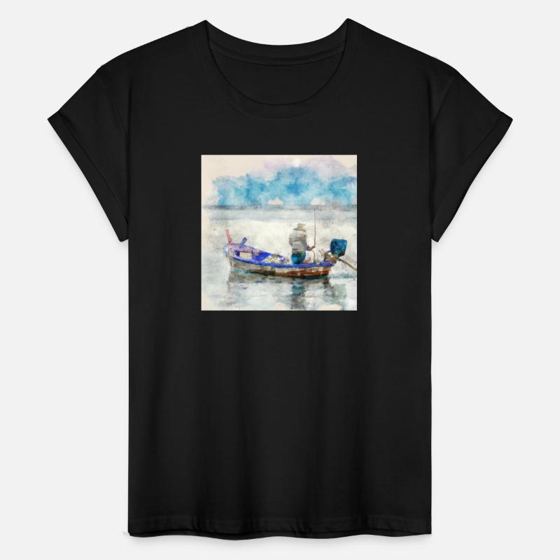 Fisherman in Boat in the Cold (AI Art)