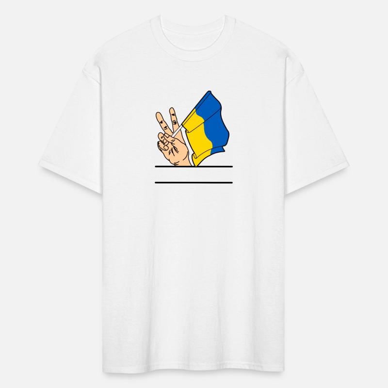 Flag Ukraine peace sign text space