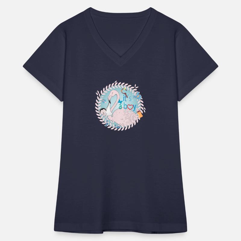 Flamingo with baby and baby paraphernalia