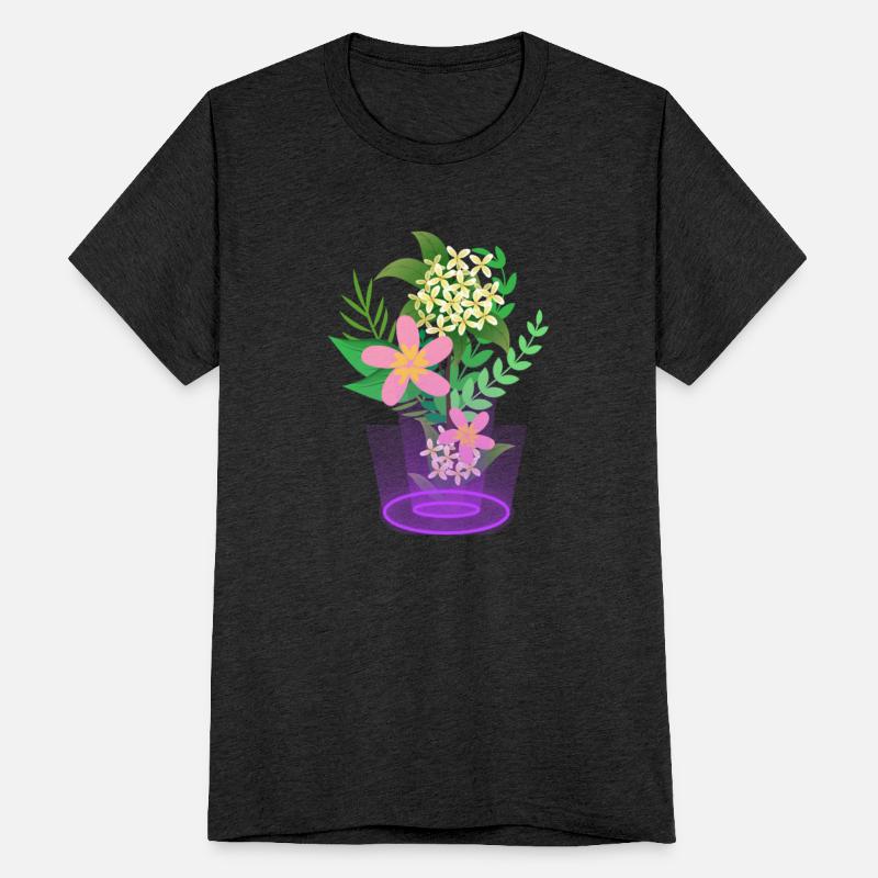 flowers and plants with magic light