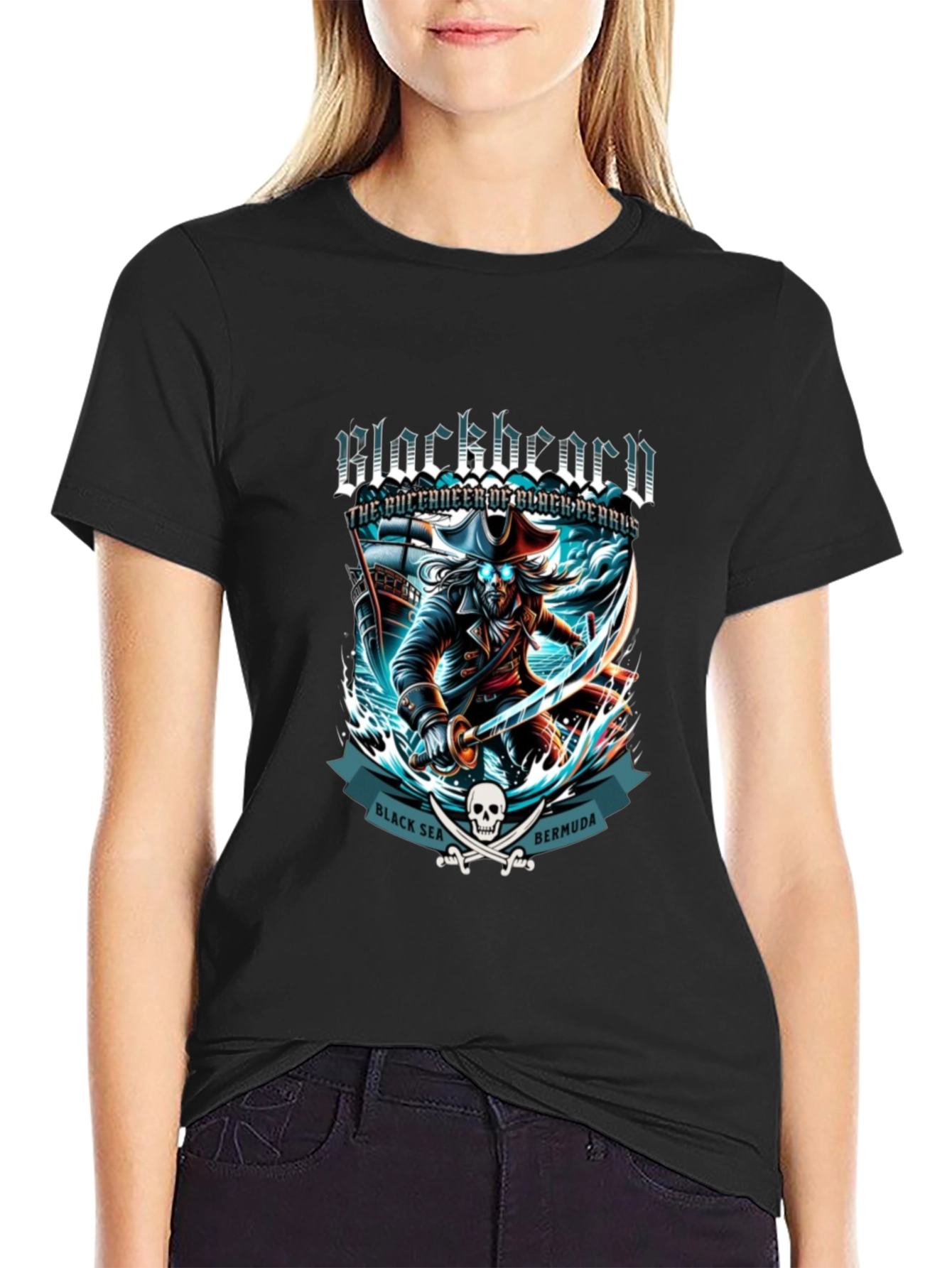 Blackbeard Pirate T-Shirt - Black Sea Bermuda