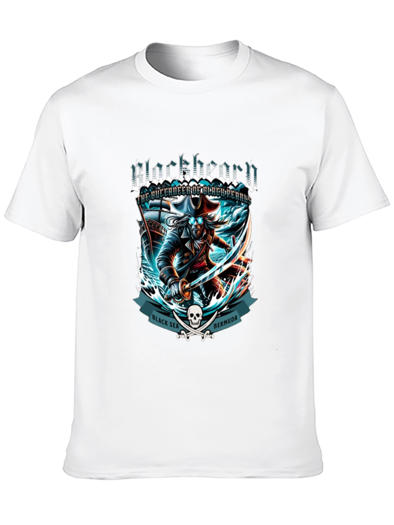 Blackbeard Pirate T-Shirt - Black Sea Bermuda