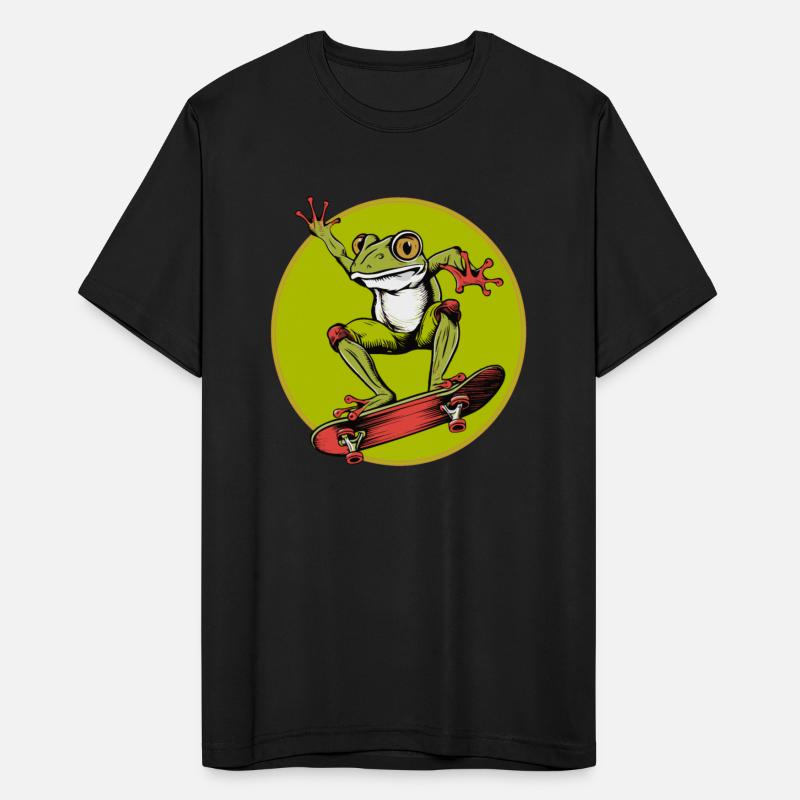 Frog in a classic skateboarder pose Think ollie