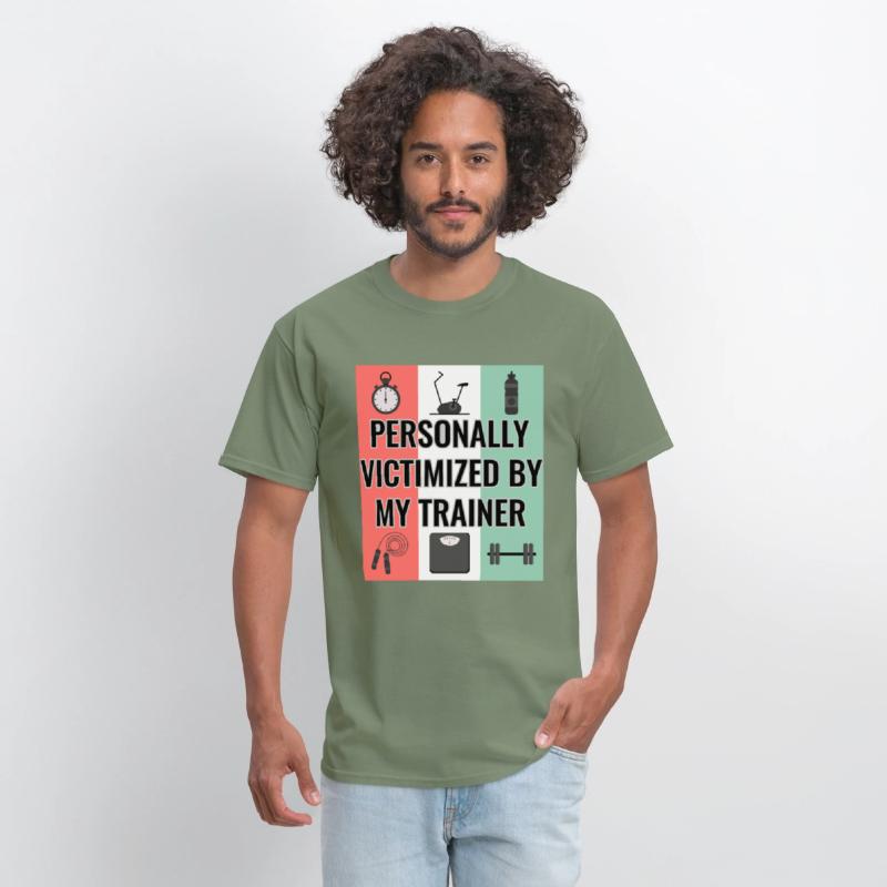 Funny Gym Tee Personally Victimized By My Trainer