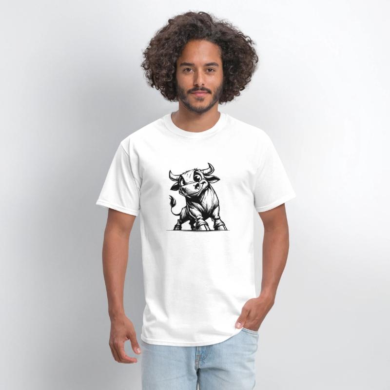 Funny Pencil Bull With Huge Horns