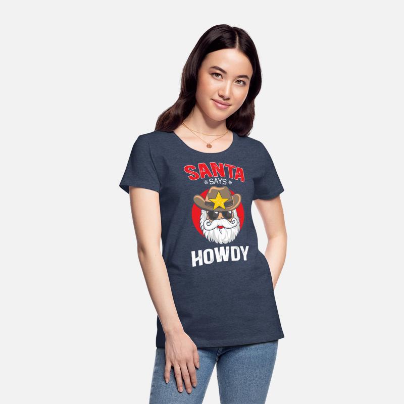 Funny Santa Says Howdy Vintage Western