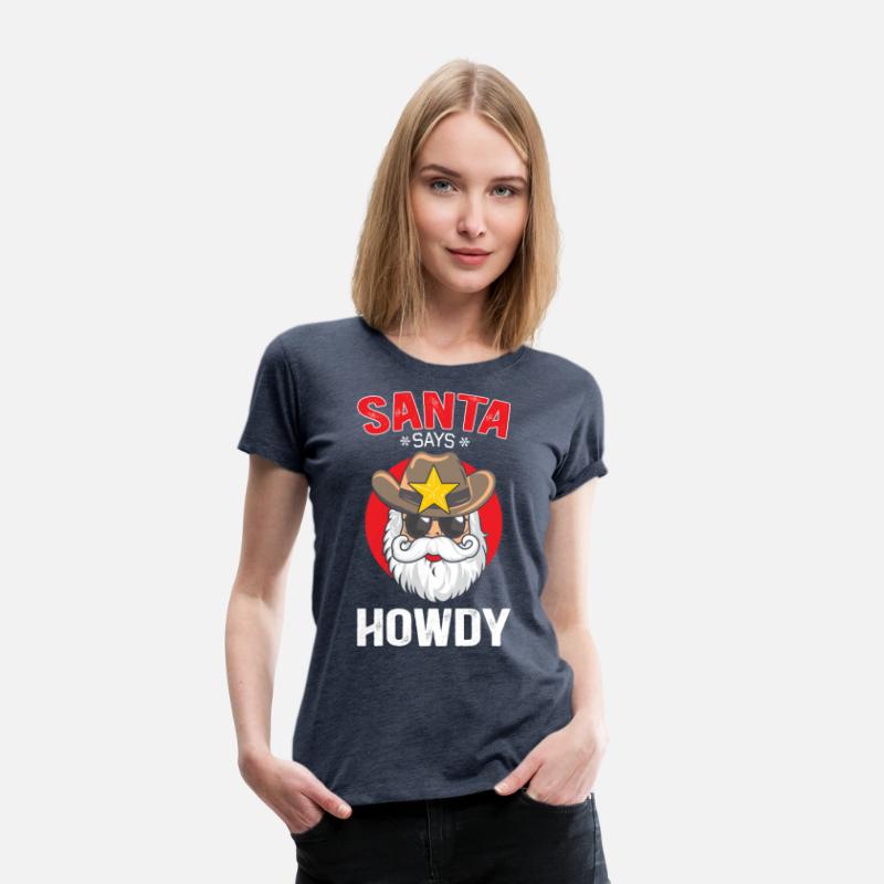 Funny Santa Says Howdy Vintage Western