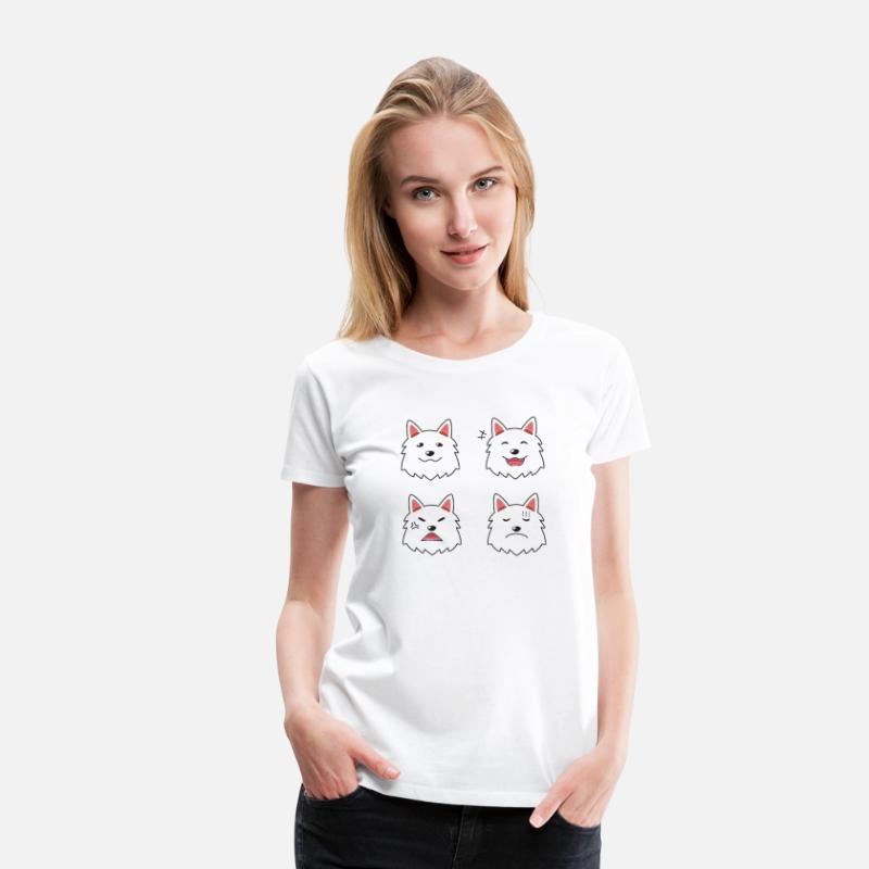 Funny White Dog Cartoon Faces