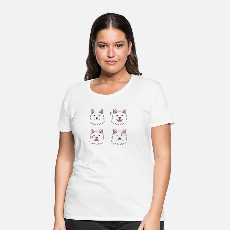 Funny White Dog Cartoon Faces