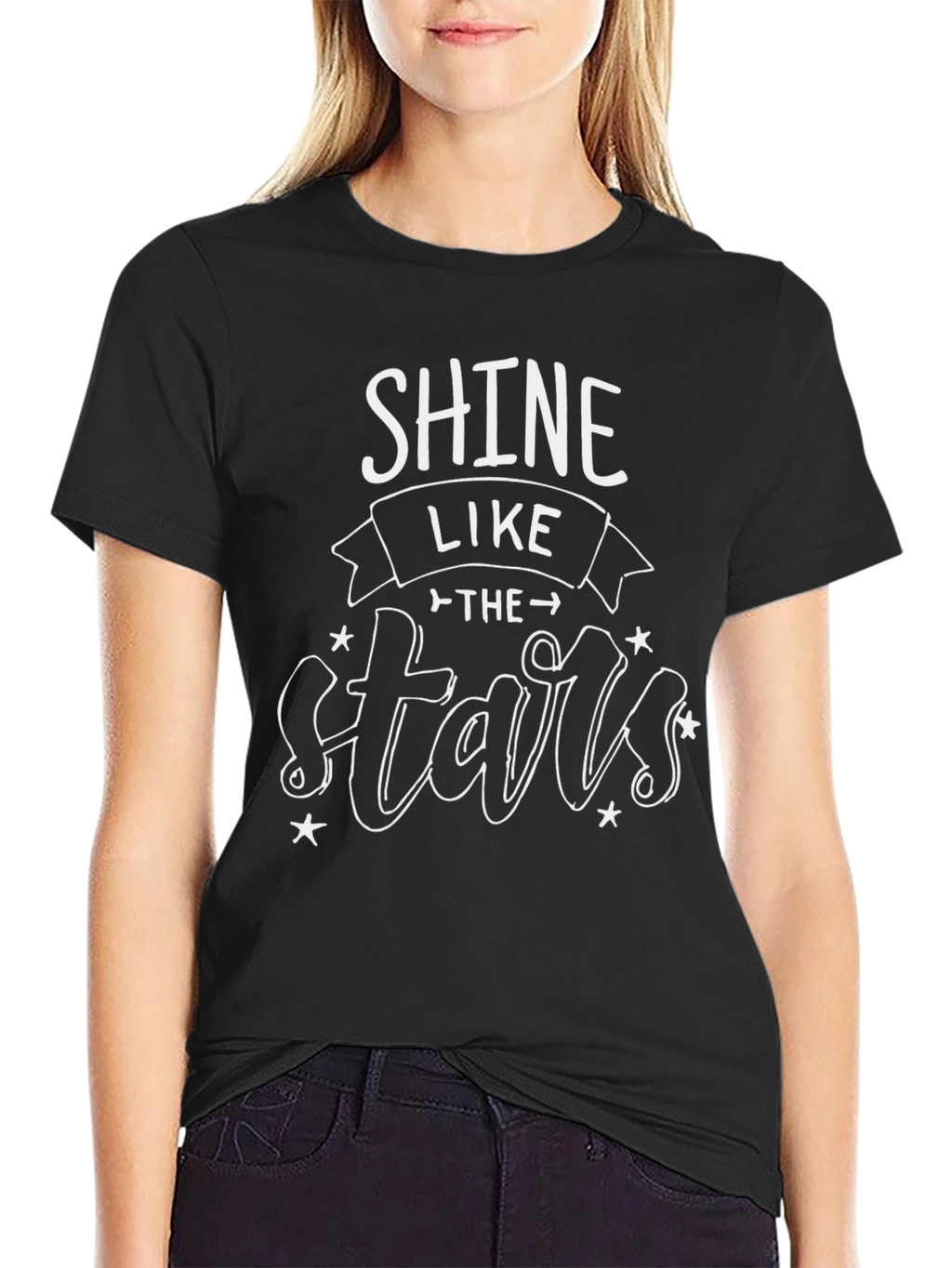 Shine Like the Stars Black Graphic T-Shirt