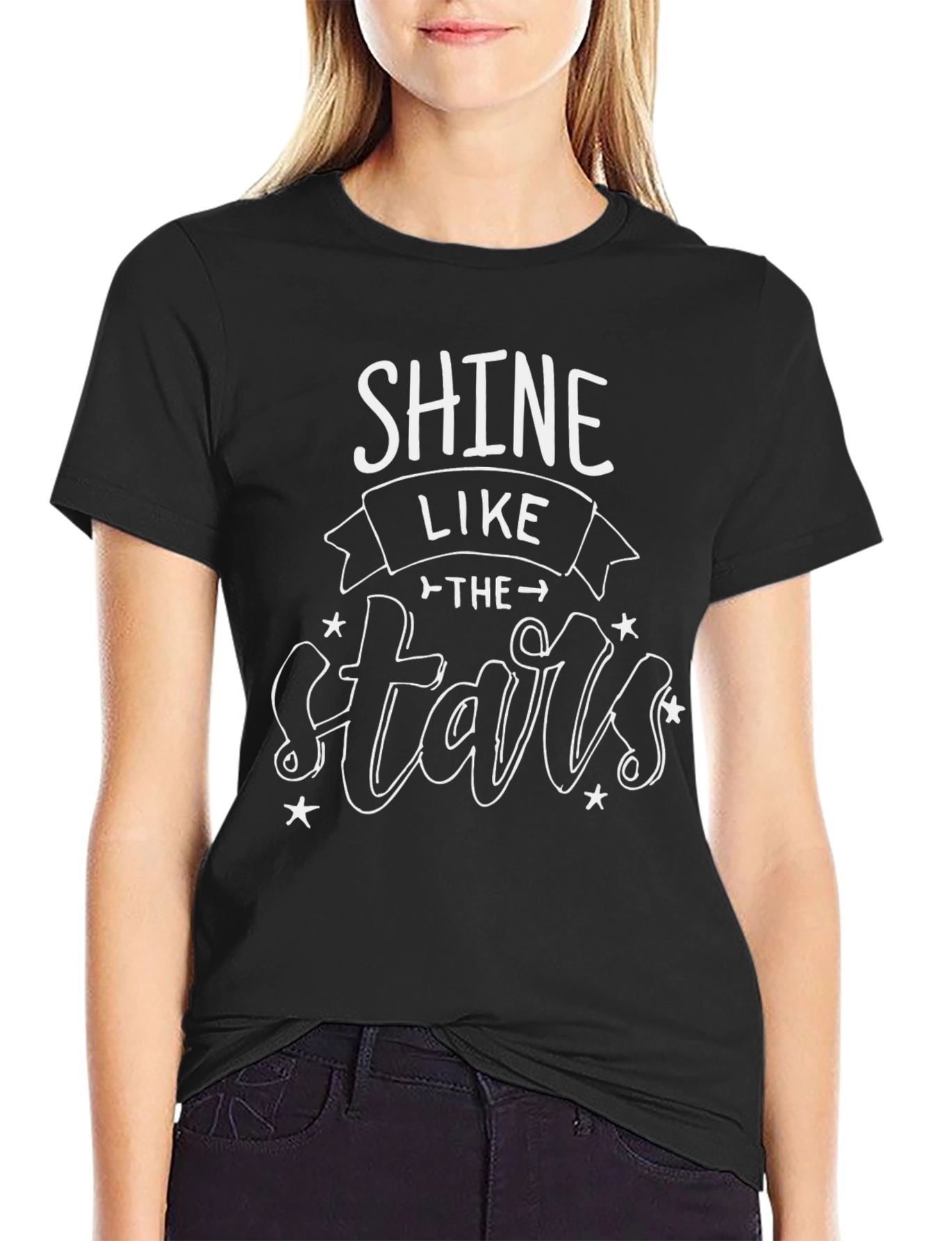 Shine Like the Stars Black Graphic T-Shirt
