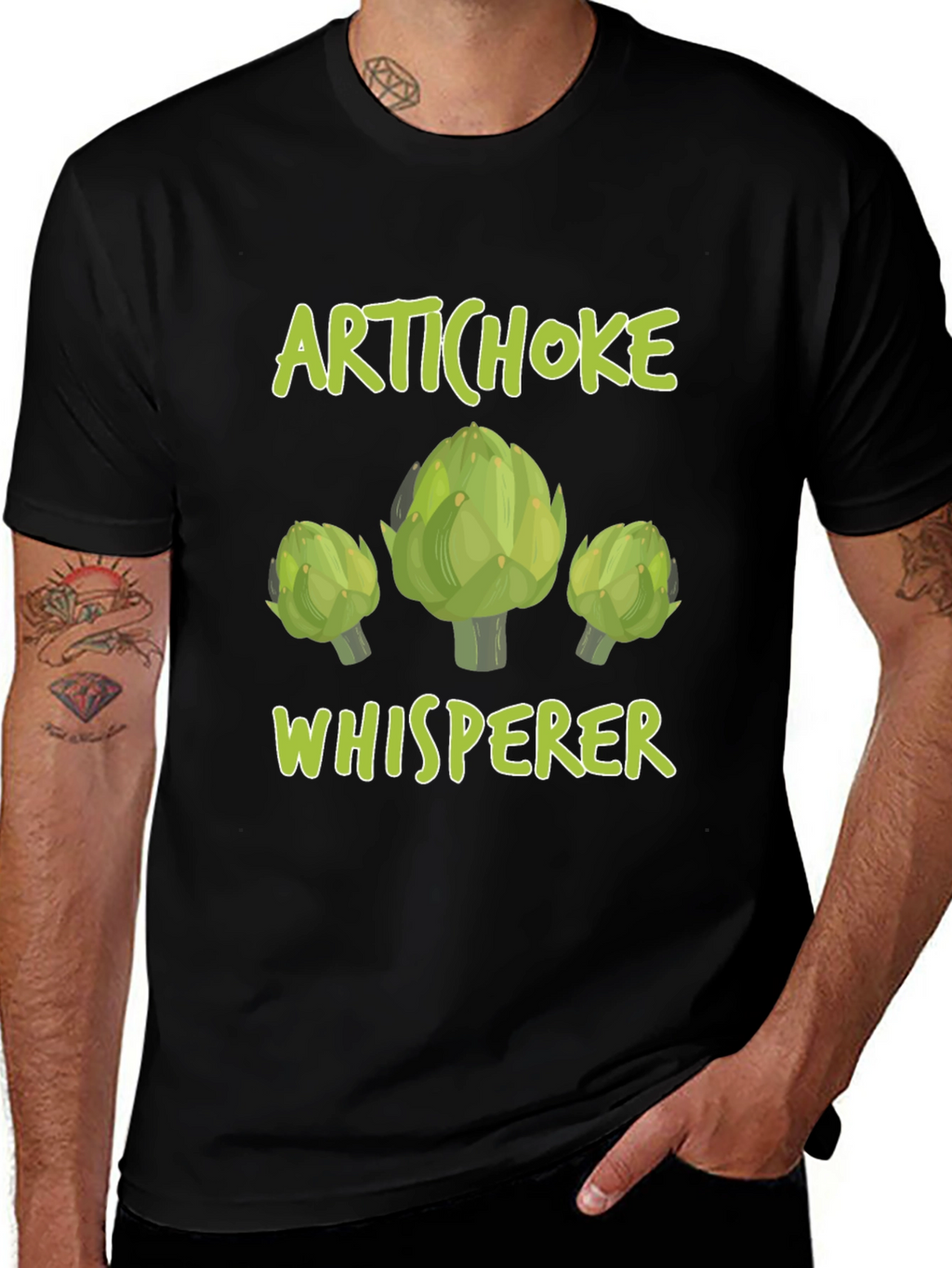 Artichoke Whisperer Graphic T-Shirt Funny Vegetarian Tee