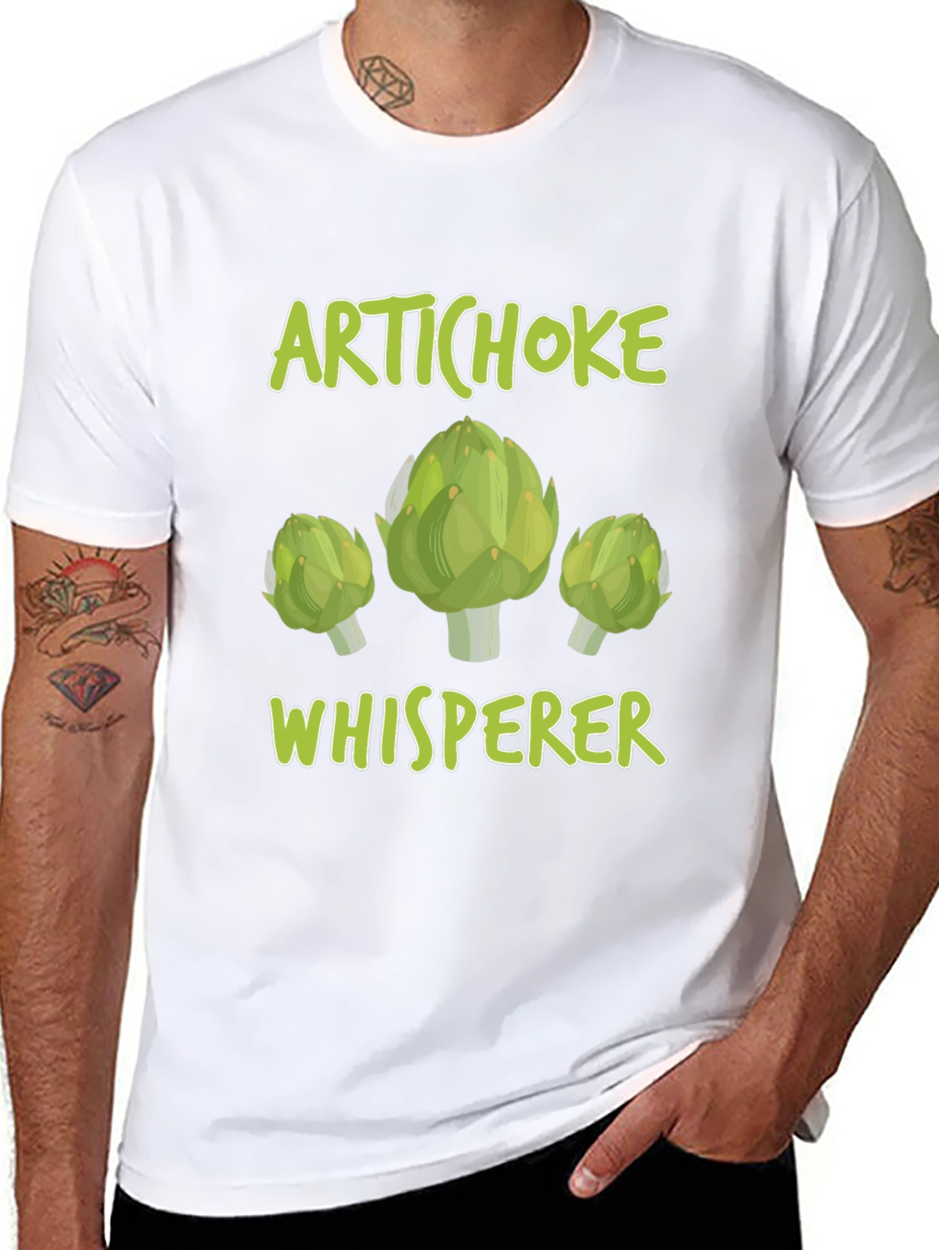 Artichoke Whisperer Graphic T-Shirt Funny Vegetarian Tee