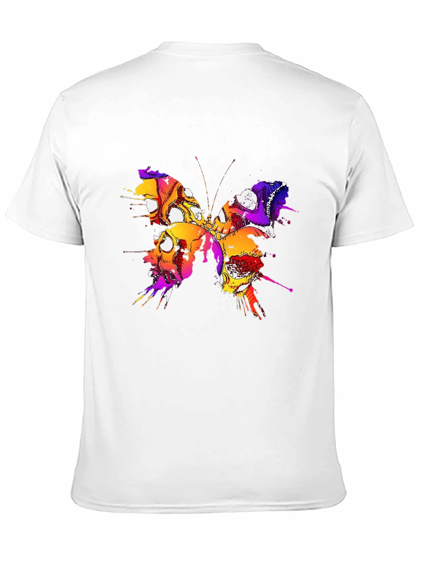 Butterfly Skull Graphic Tee - Mens Black T-Shirt