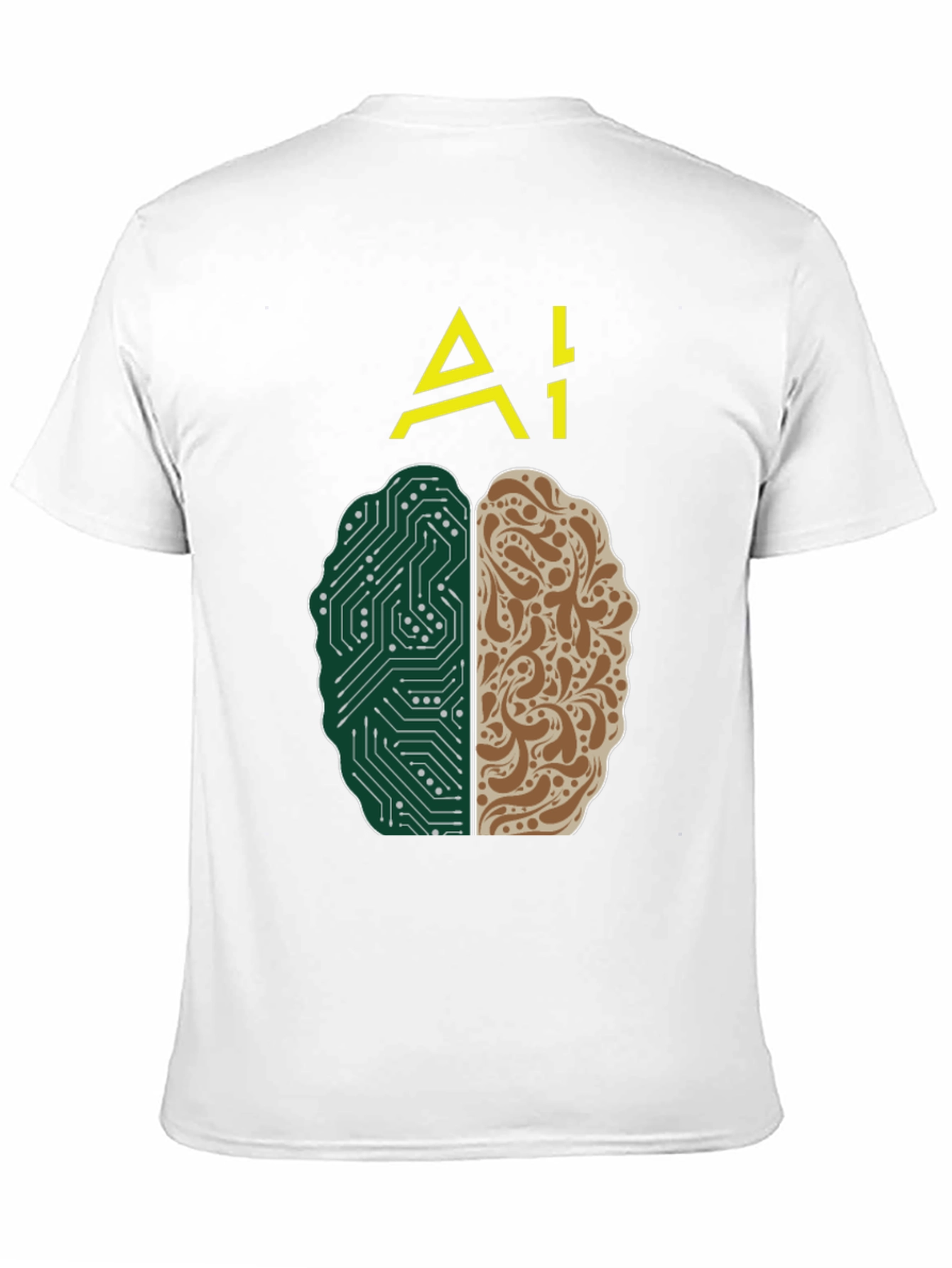 AI Brain T-Shirt - Tech and Human Design