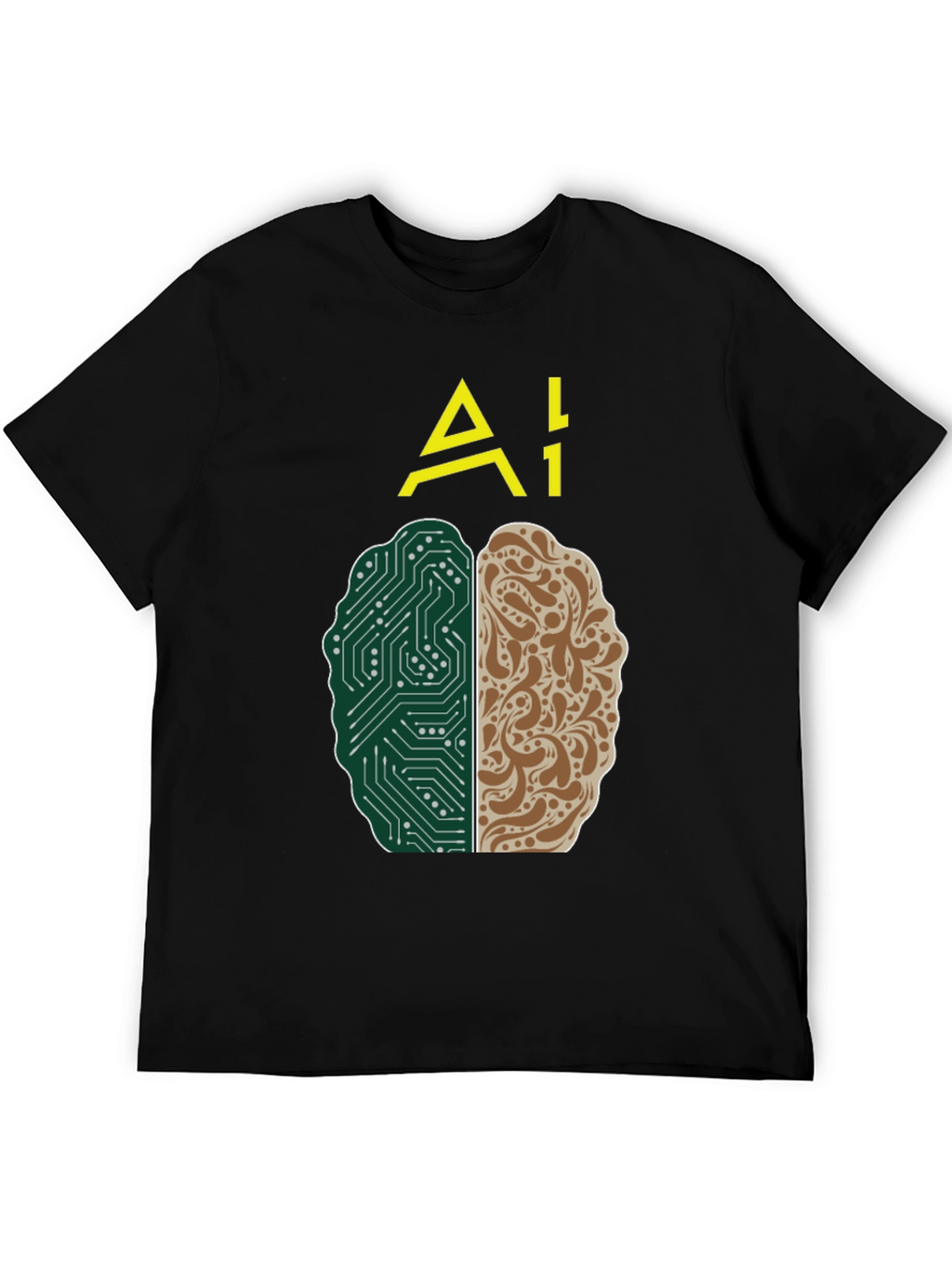 AI Brain T-Shirt - Tech and Human Design