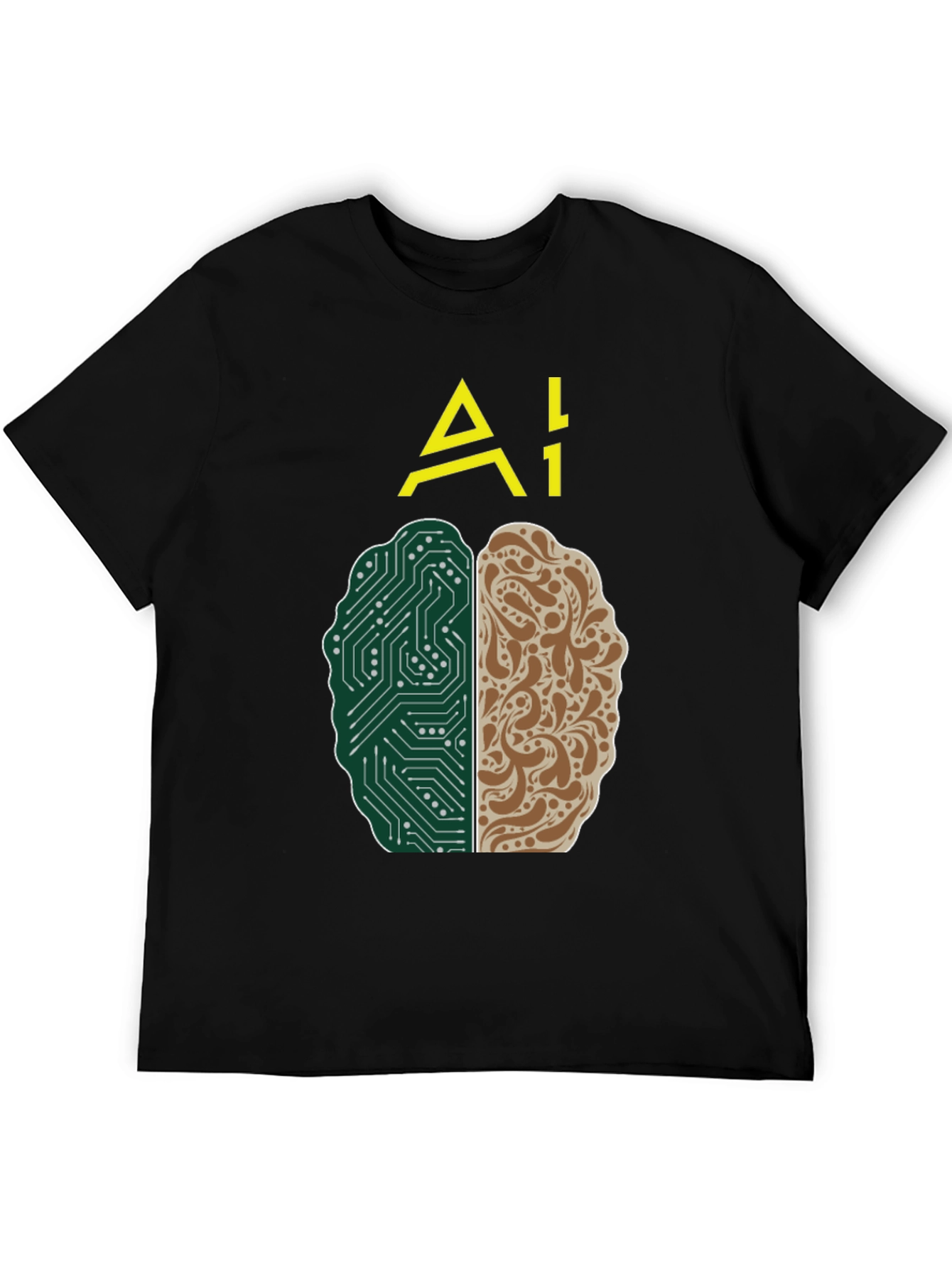 AI Brain T-Shirt - Tech and Human Design
