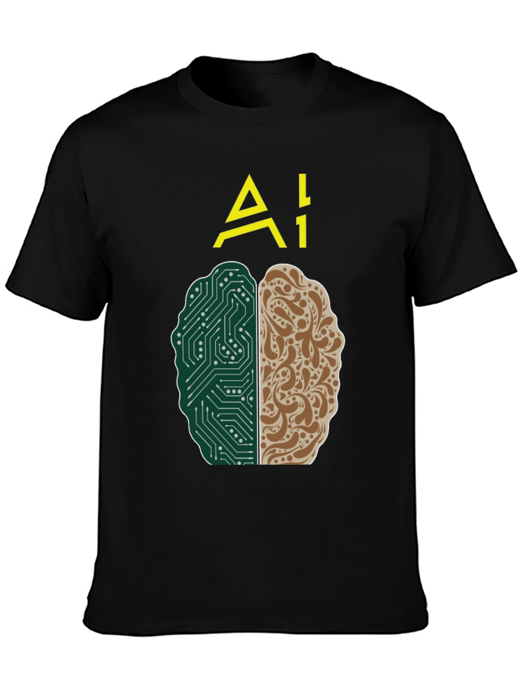 AI Brain T-Shirt - Tech and Human Design