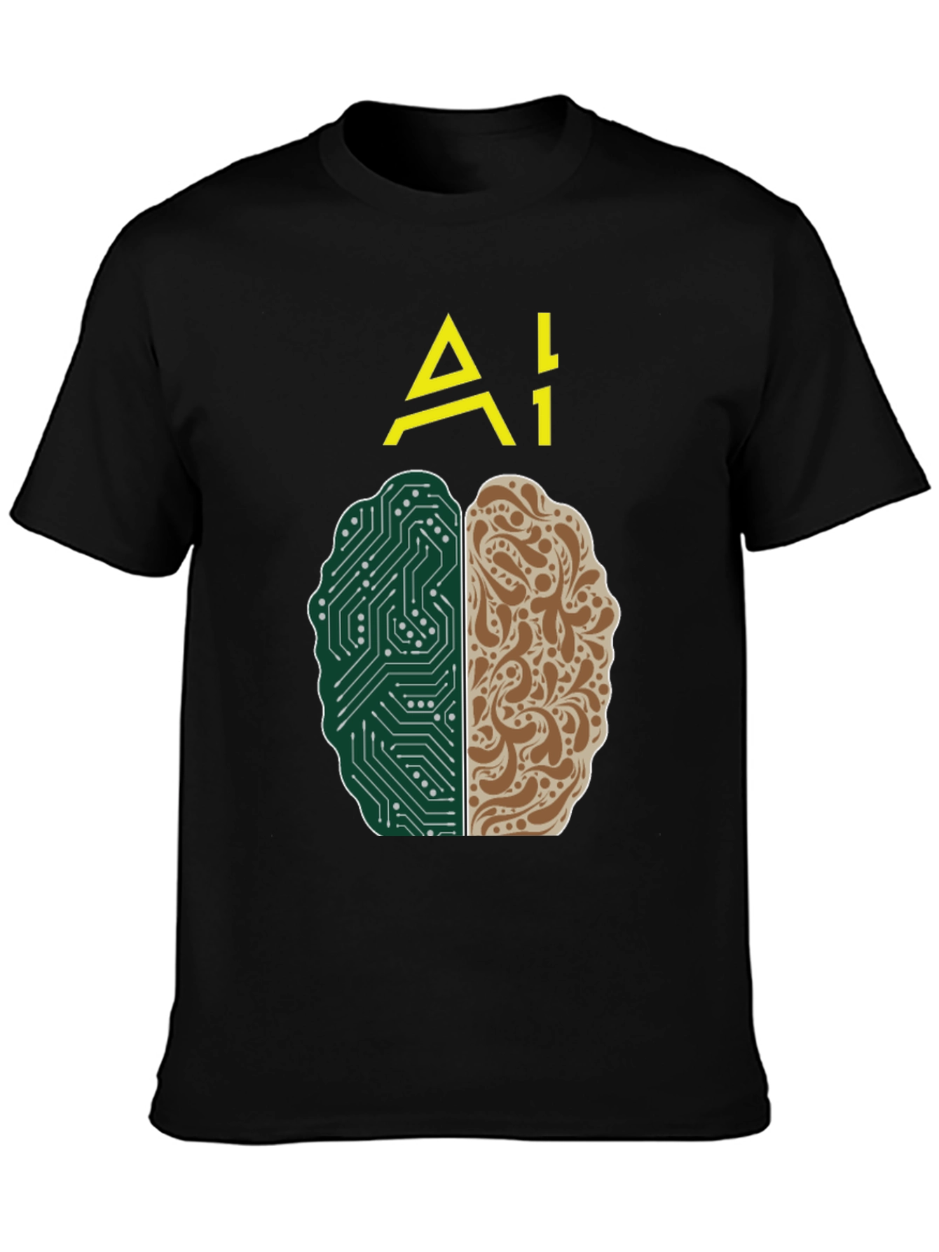 AI Brain T-Shirt - Tech and Human Design
