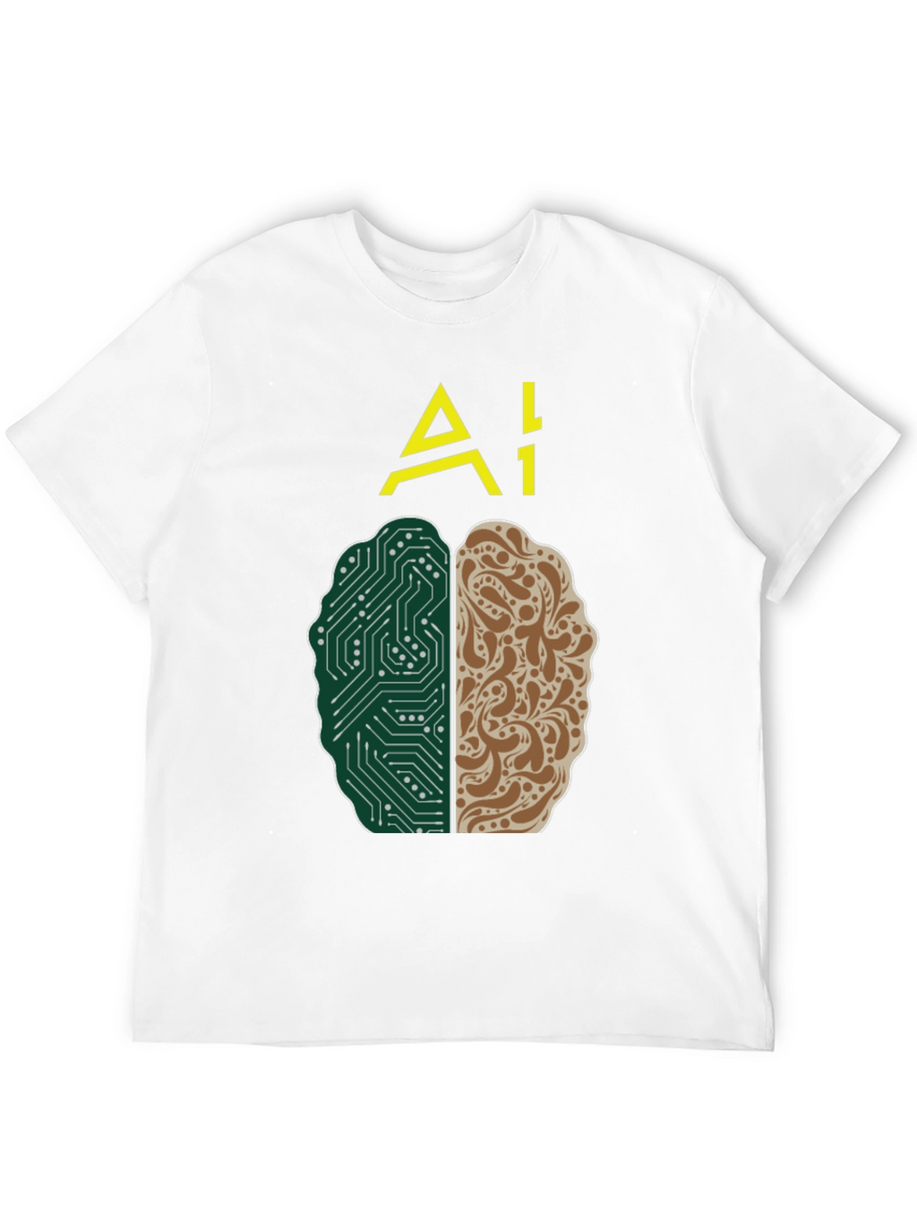 AI Brain T-Shirt - Tech and Human Design