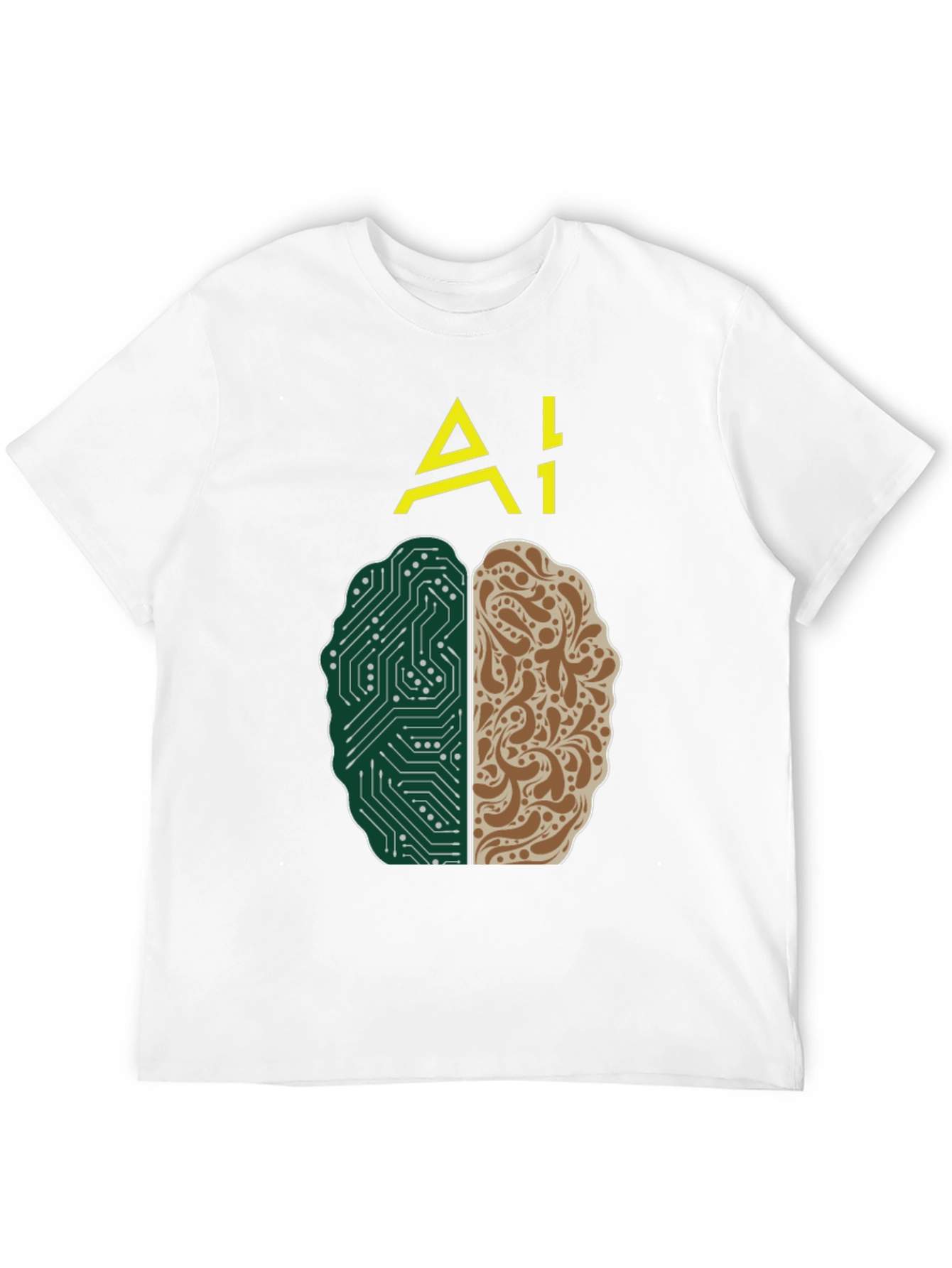 AI Brain T-Shirt - Tech and Human Design