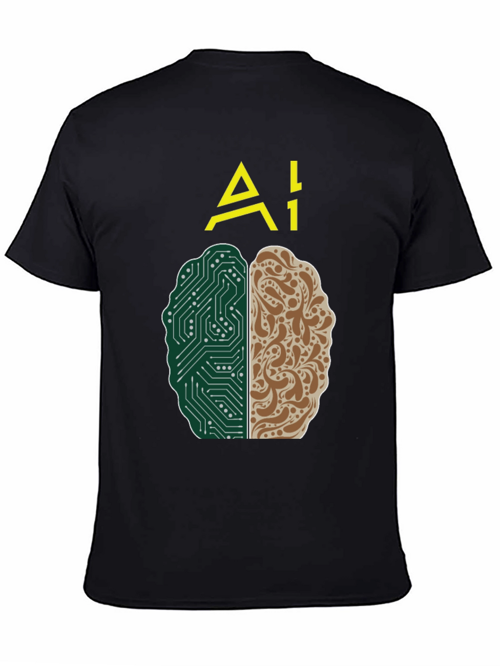 AI Brain T-Shirt - Tech and Human Design