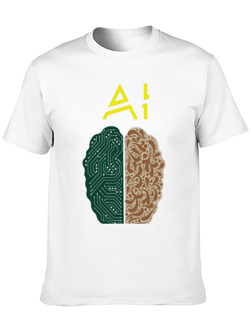 AI Brain T-Shirt - Tech and Human Design