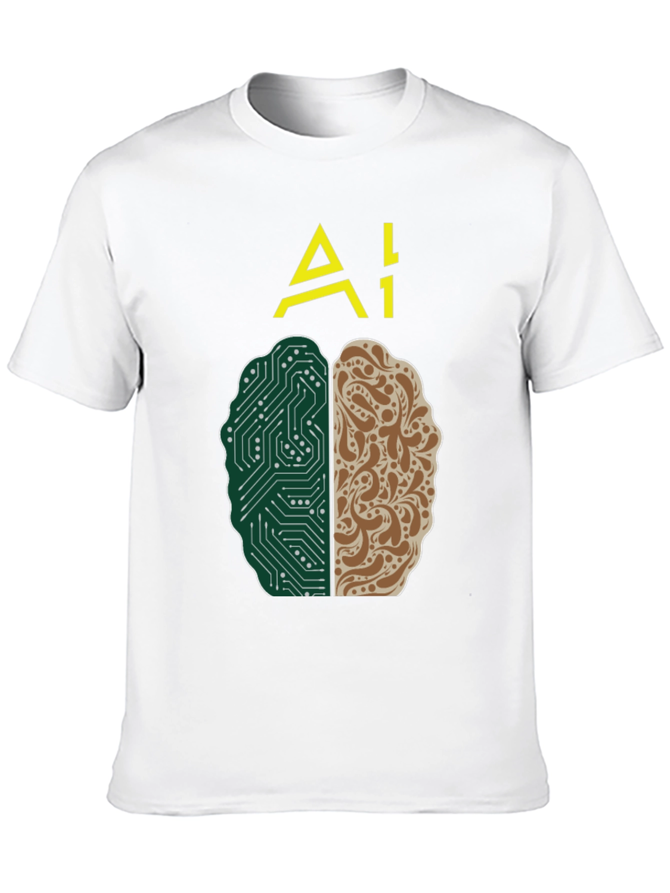 AI Brain T-Shirt - Tech and Human Design