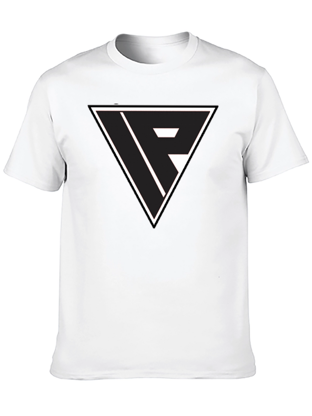Black T-Shirt with Triangle Logo Graphic
