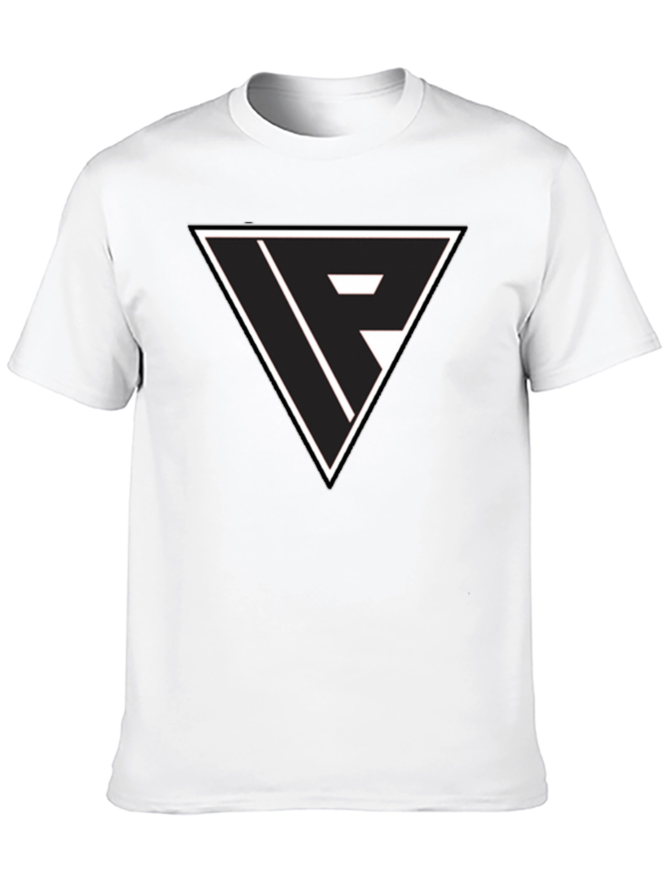 Black T-Shirt with Triangle Logo Graphic