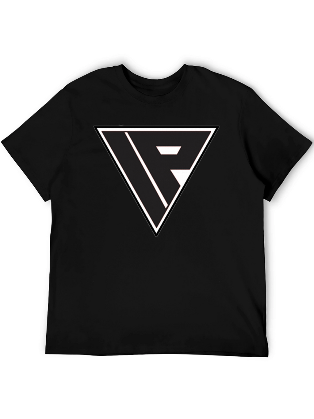 Black T-Shirt with Triangle Logo Graphic