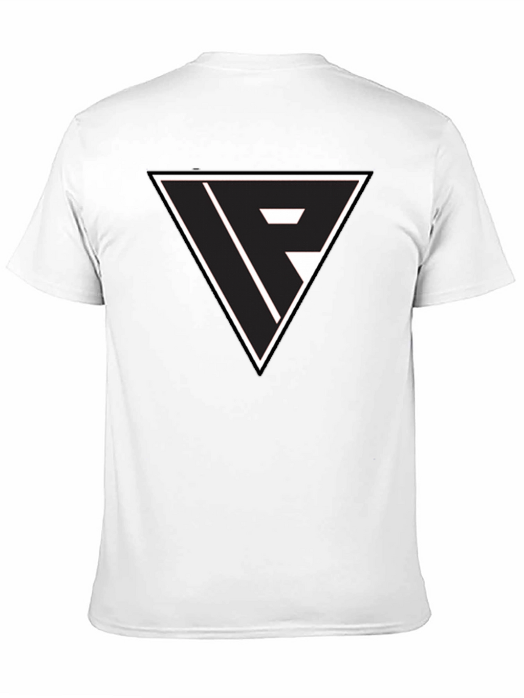 Black T-Shirt with Triangle Logo Graphic