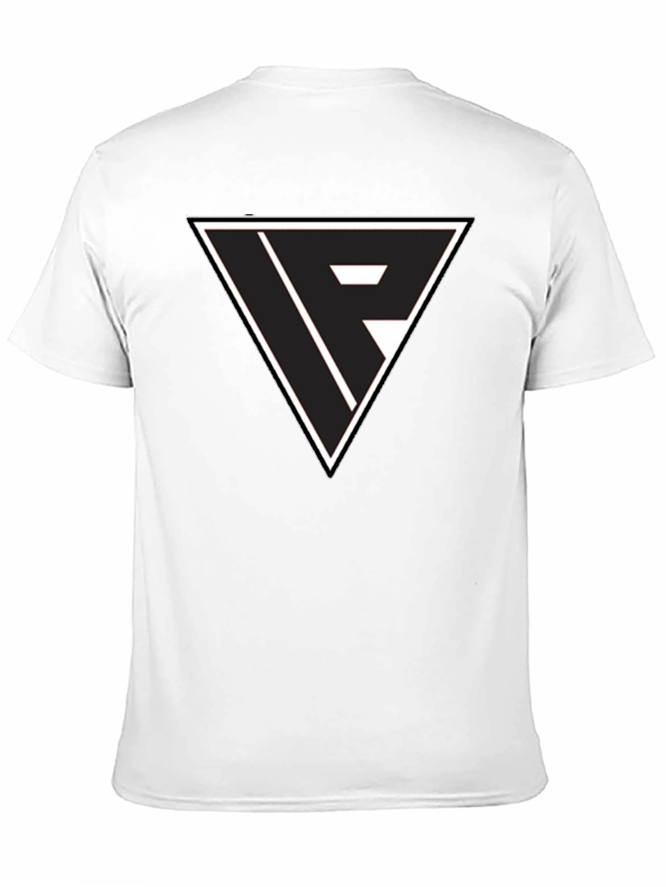 Black T-Shirt with Triangle Logo Graphic