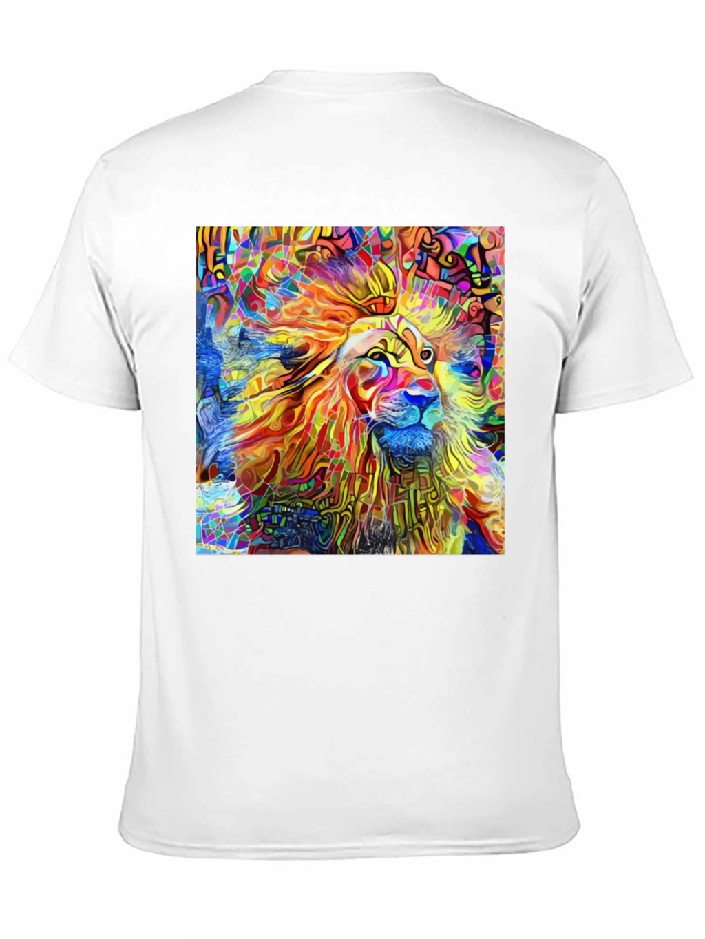 Vibrant Lion Art Black T-Shirt